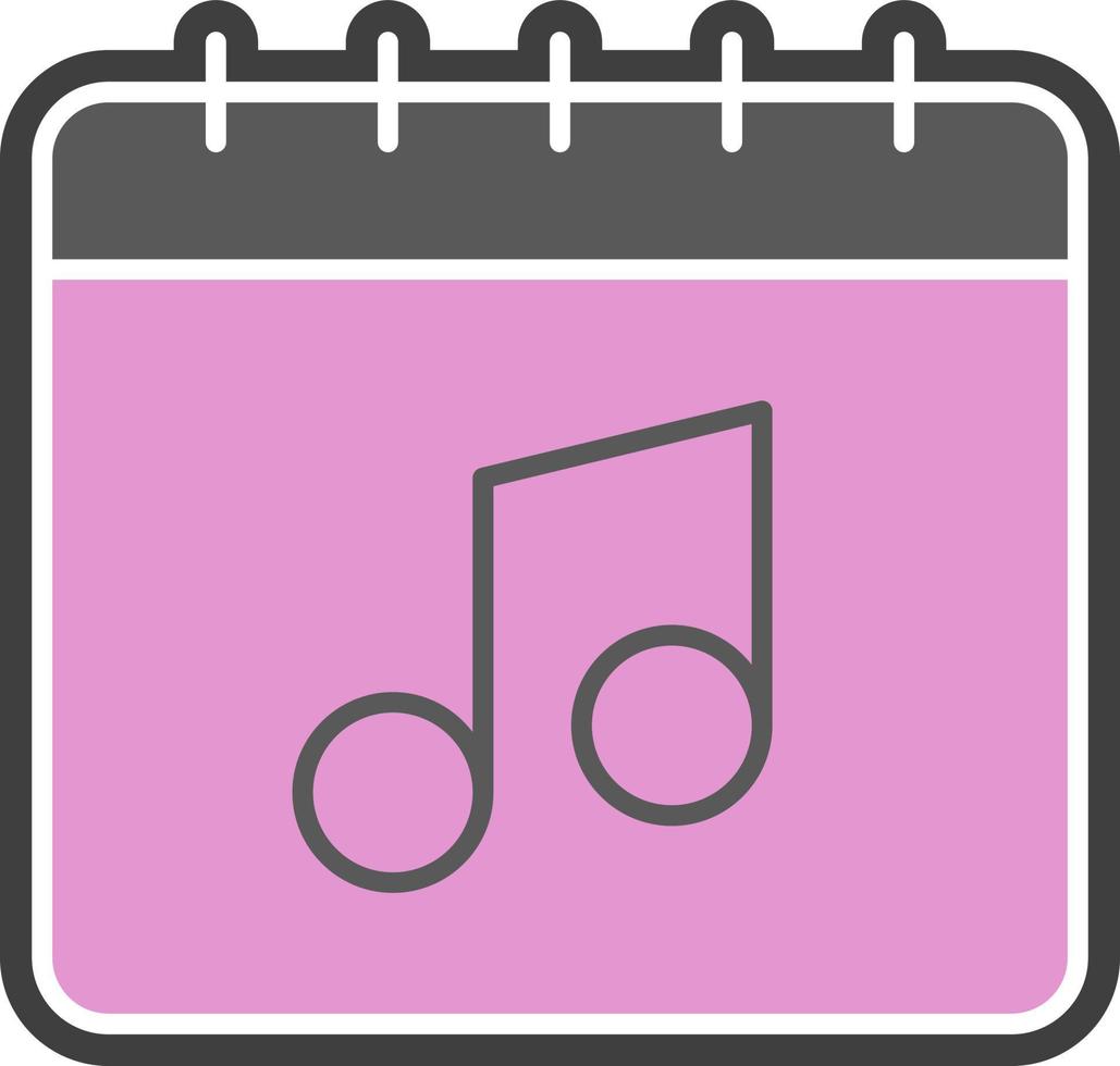 Calendar, note, melody color icon vector