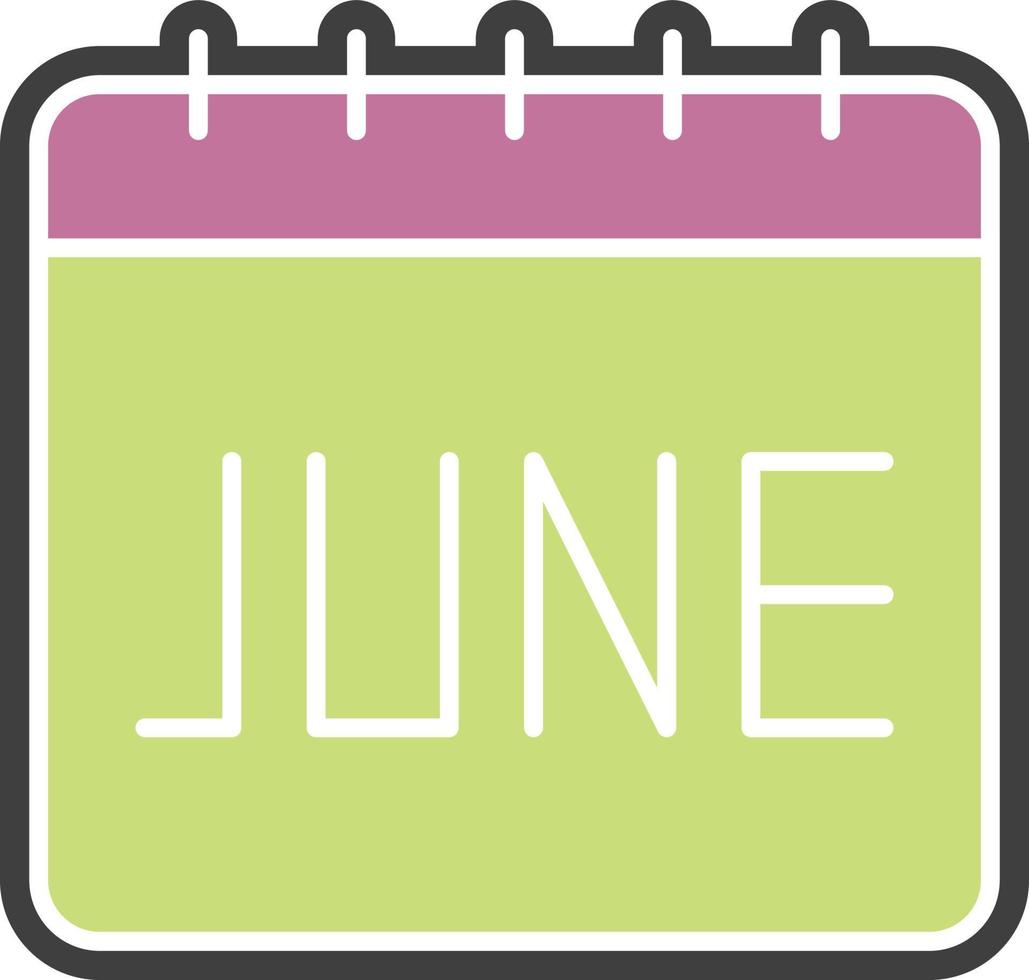 Calendar, june color icon vector