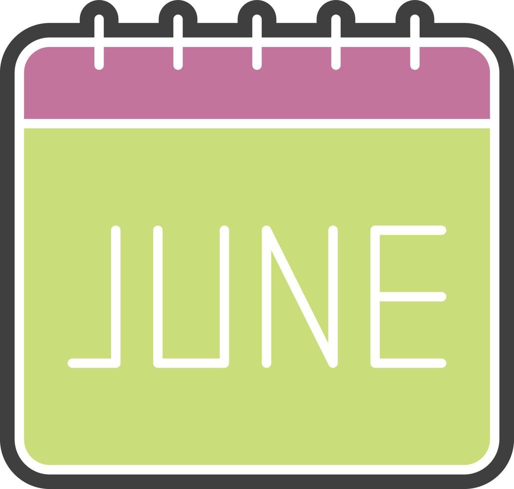 Calendar, june color icon vector