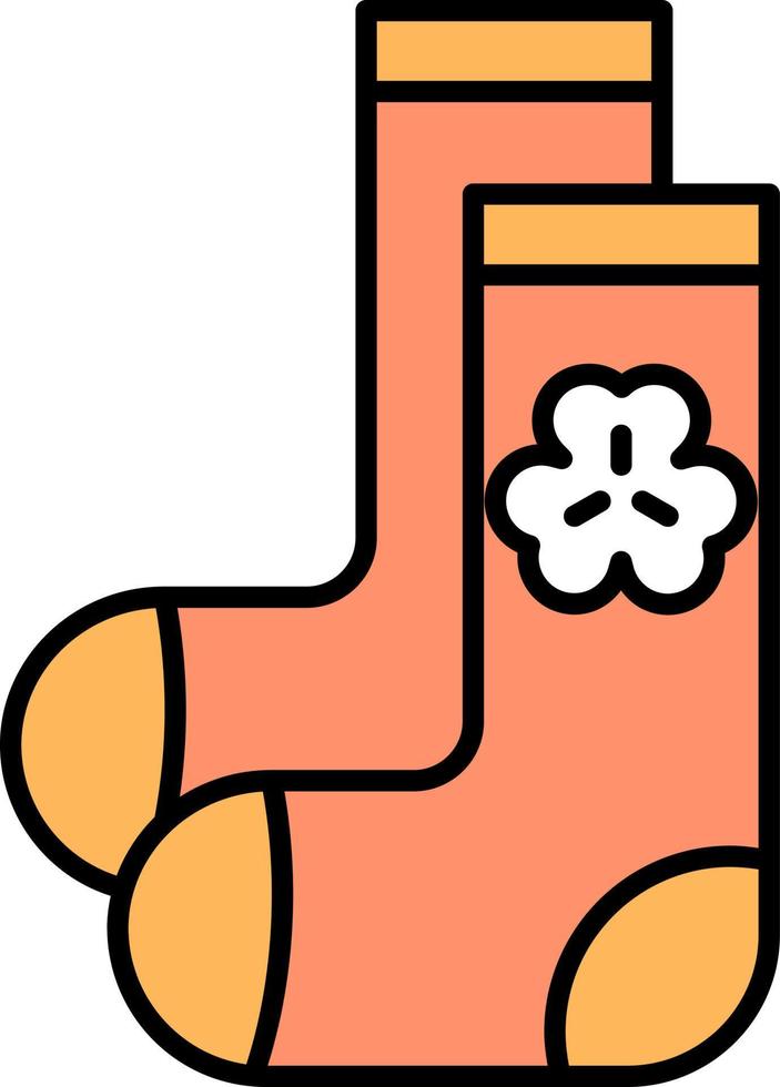 Socks, shamrock color icon vector