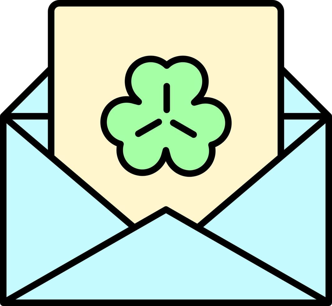 Envelope, letter, trefoil color icon vector