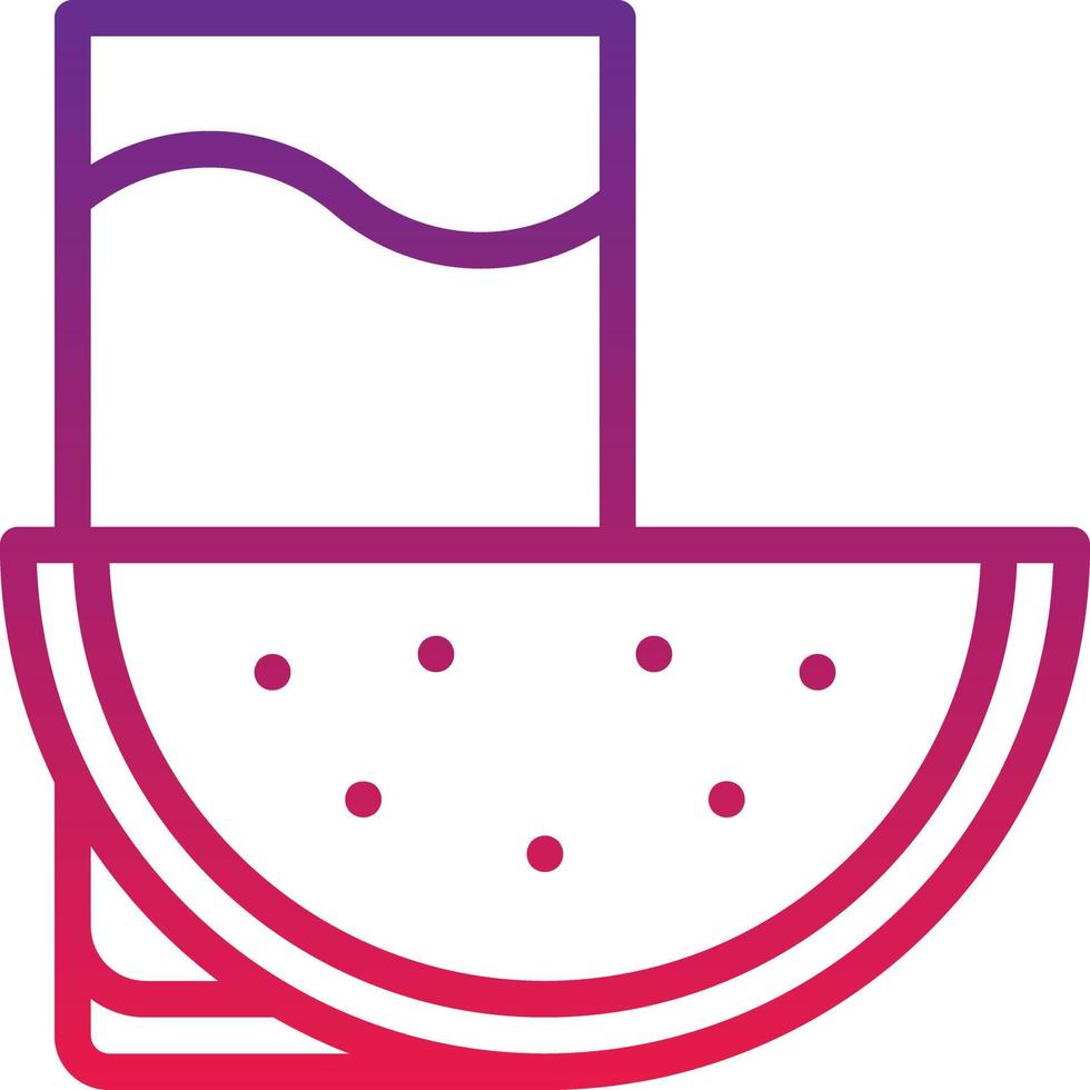 watermelon juice fruit glass beverage - gradient icon vector