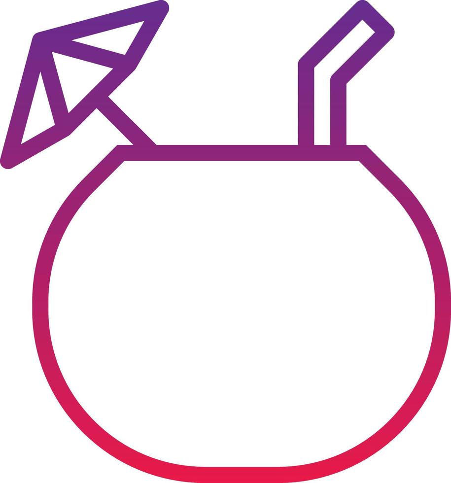 coconut water fruit juice nature - gradient icon vector