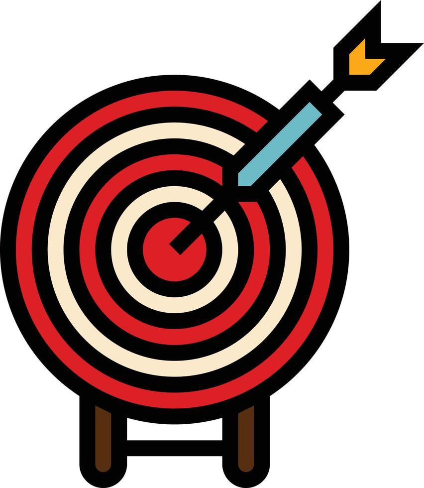 dart game carnival - filled outline icon vector