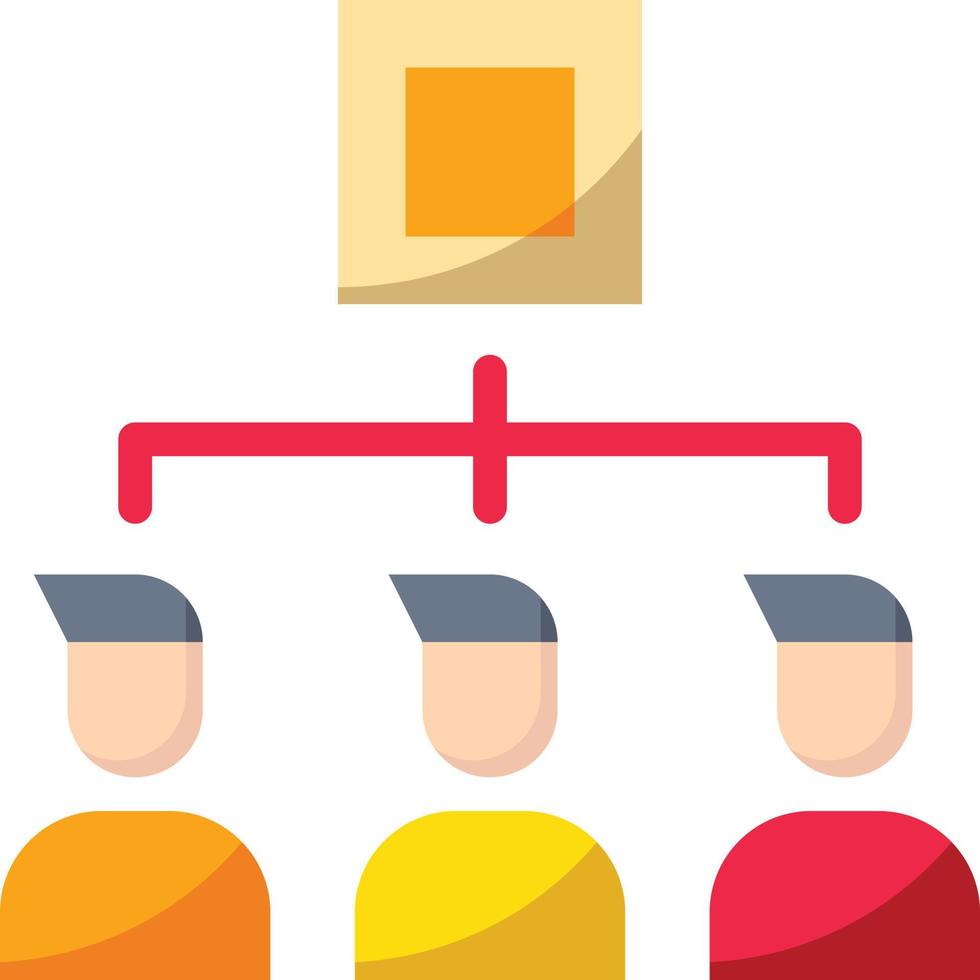 management distribution planning teamwork organization - flat icon vector