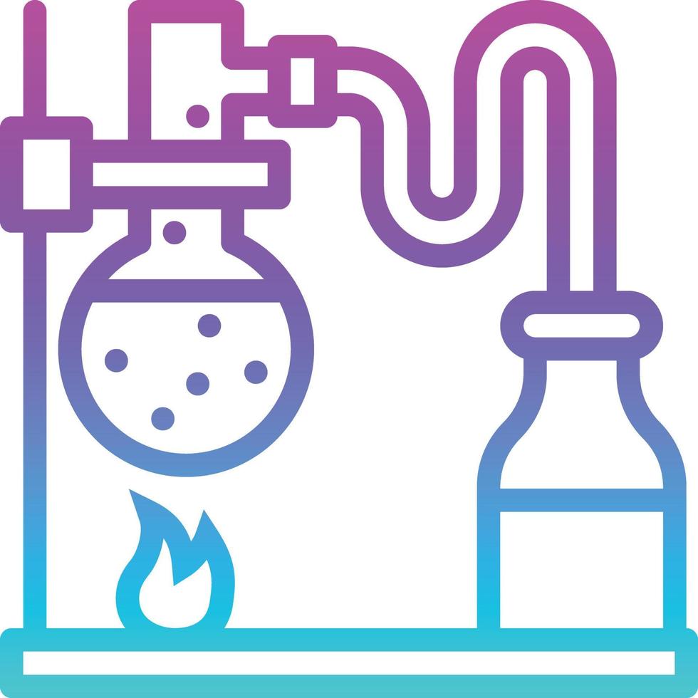 laboratorio de química tubo de ensayo de laboratorio volátil - icono de gradiente vector