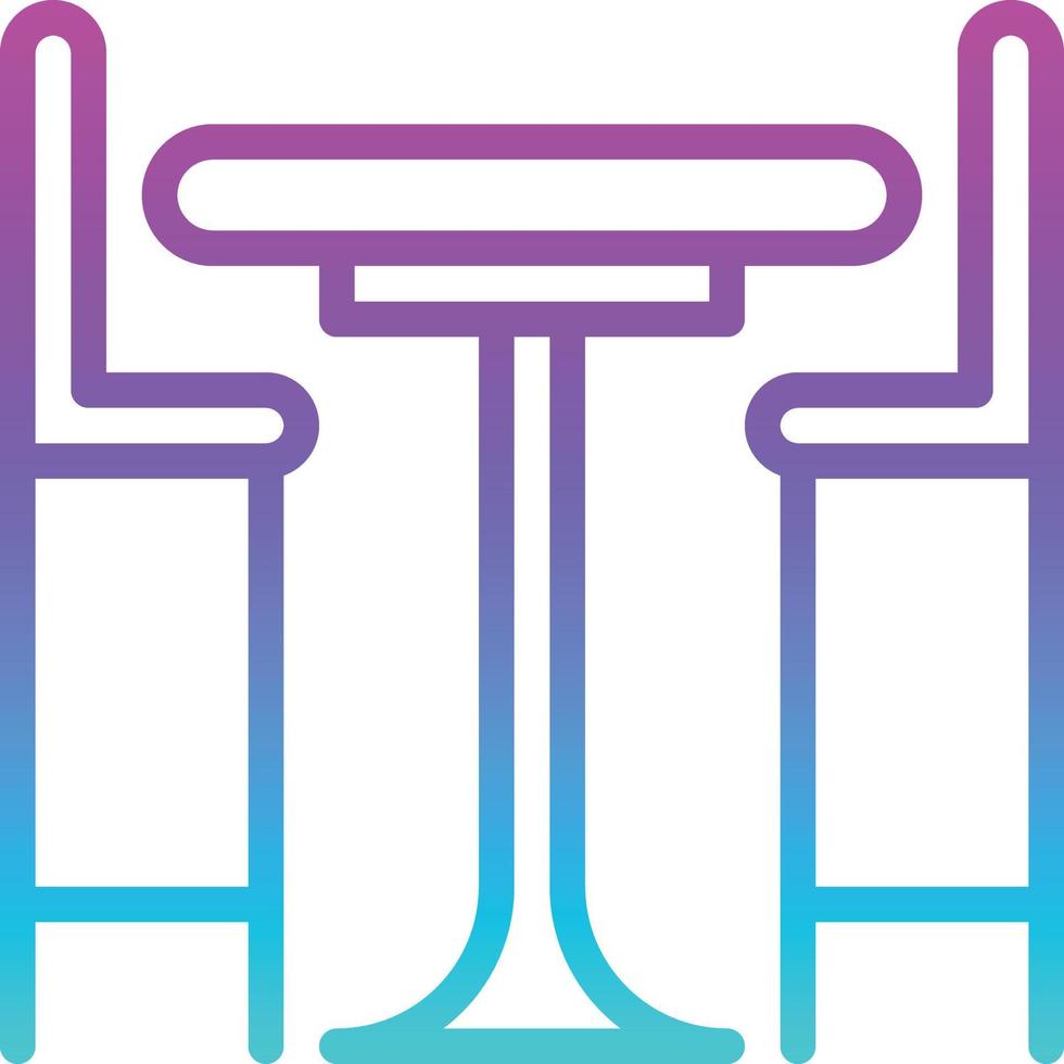 coffee table chair meeting table furniture - gradient icon vector