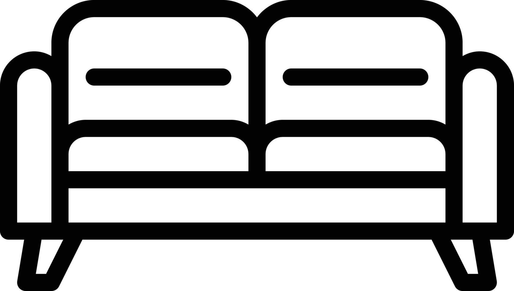 sofa double seat rest furniture - outline icon vector