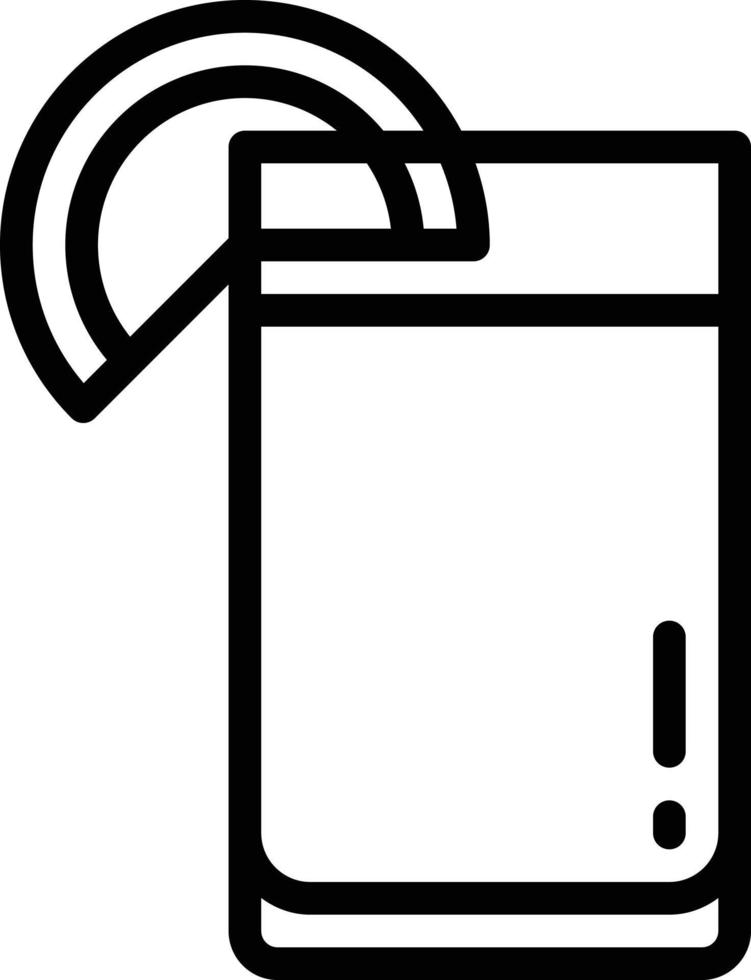orange juice piece glass beverage - outline icon vector