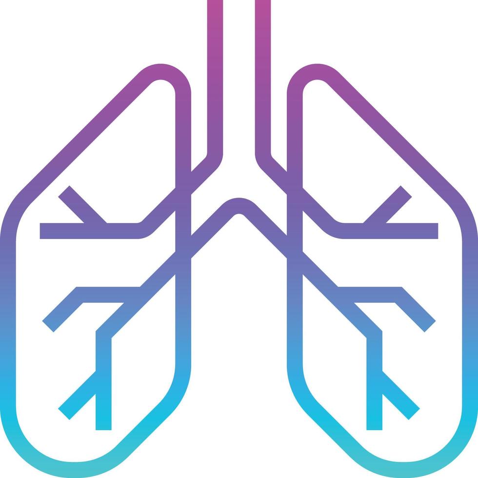 órgano pulmonar salud médica - icono de gradiente vector