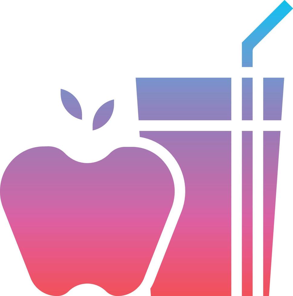 apple juice glass fruit beverage - gradient solid icon vector