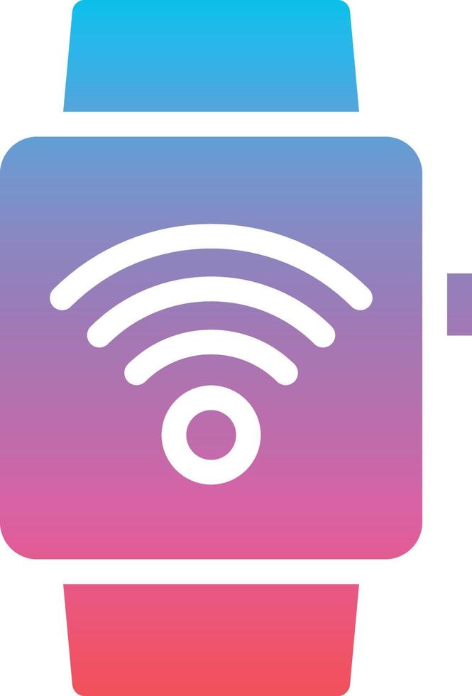 smartwatch technology connectivity - gradient solid icon vector