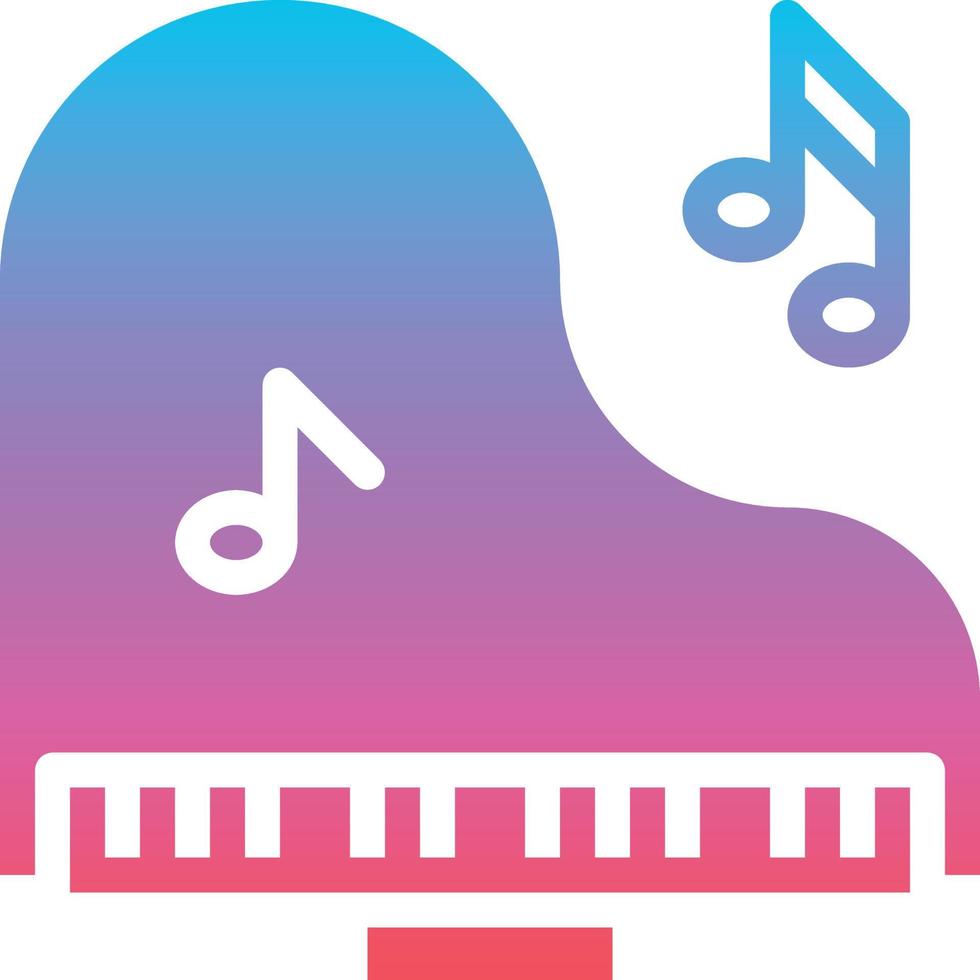 piano music instrument playing - gradient solid icon vector