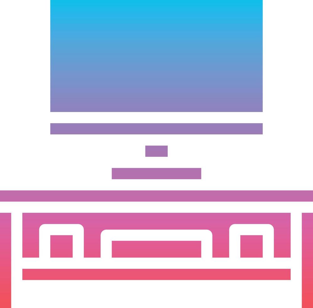 tv shelves television tv movie furniture - gradient solid icon vector