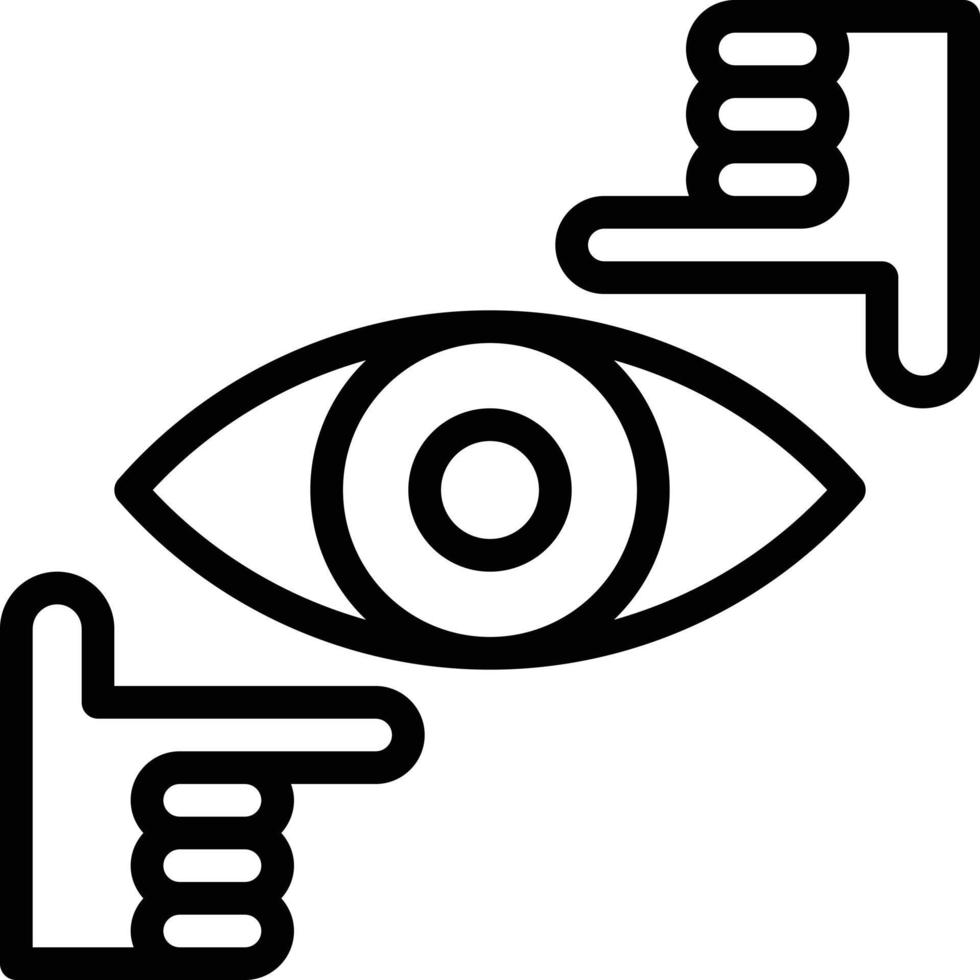 vision eye hand view focus - outline icon vector