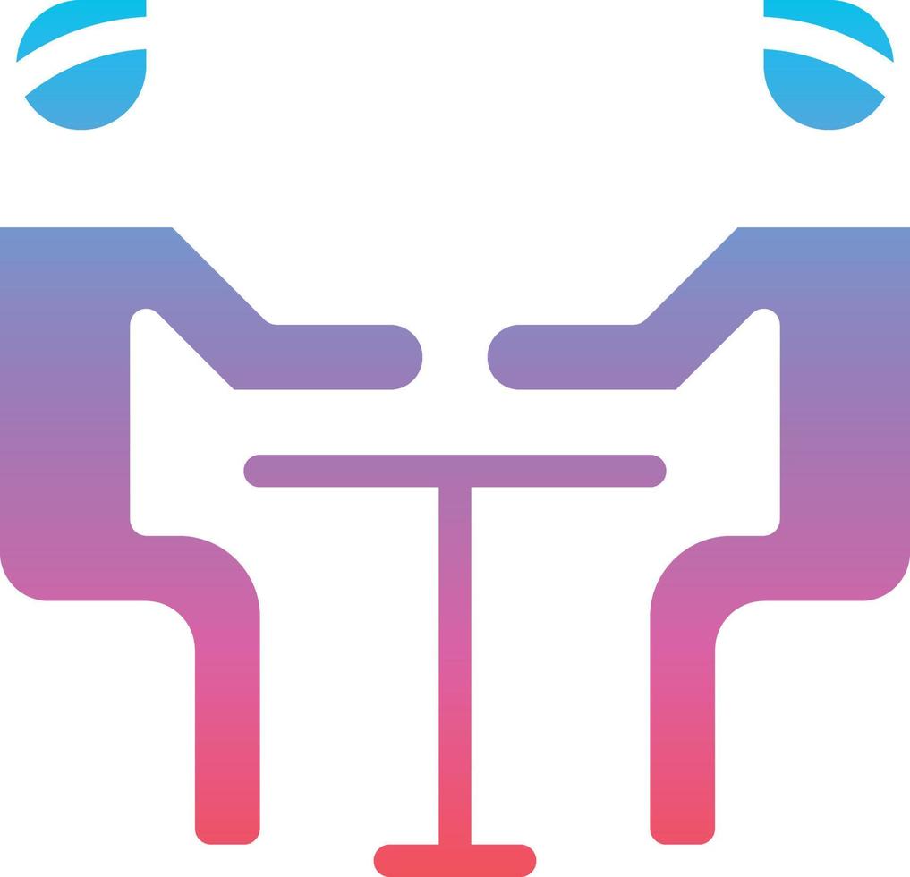 meeting chat discussing table partnerships - solid gradient icon vector