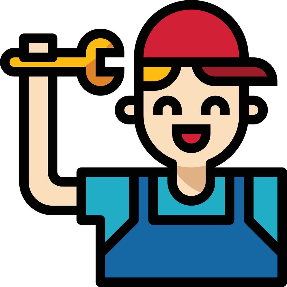mechanic fix repair diy - filled outline icon vector