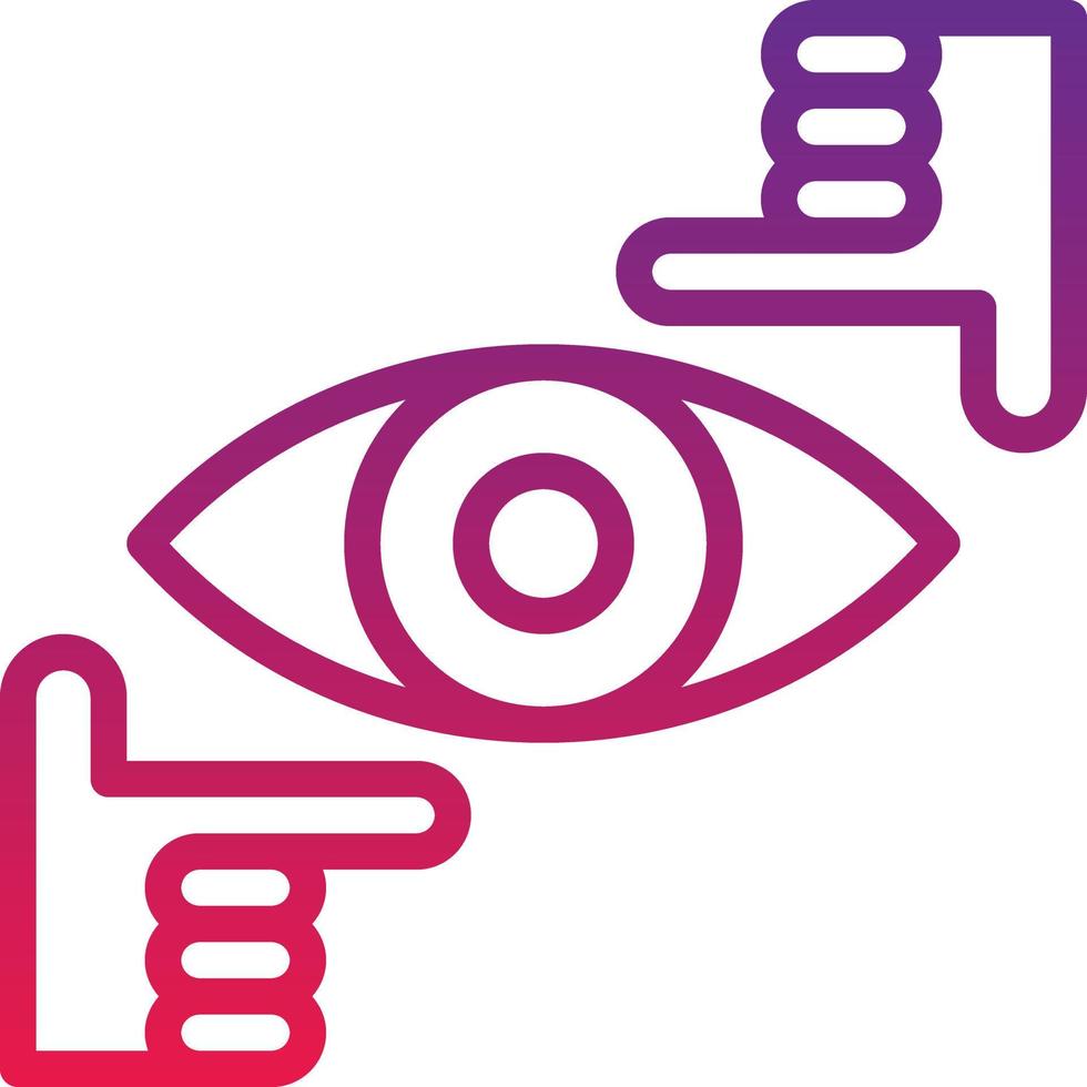 vision eye hand view focus - gradient icon vector