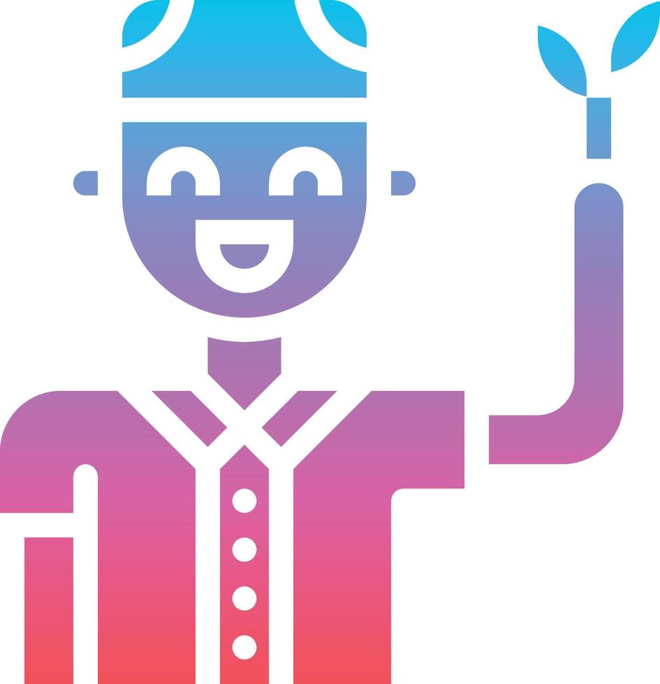 botany forester plant boy scout - gradient solid icon vector