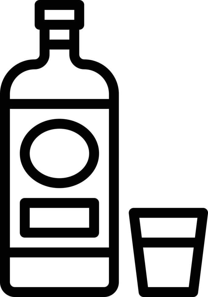 vodka alcohol party drink beverage - outline icon vector