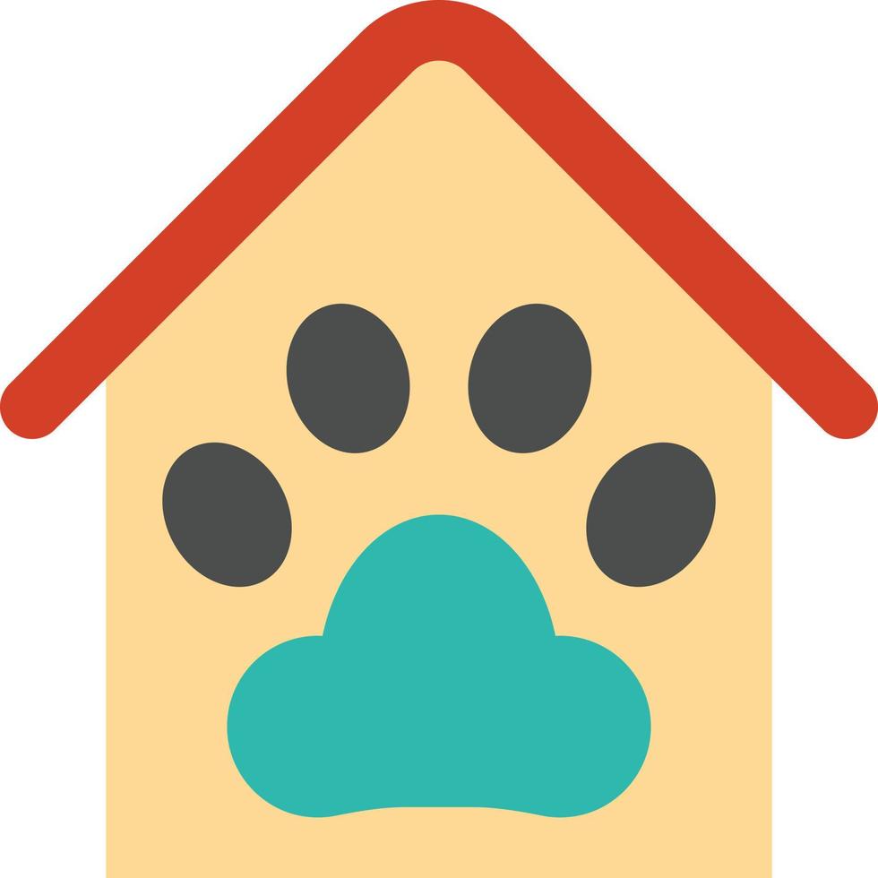 pet mart house paw vet - flat icon vector