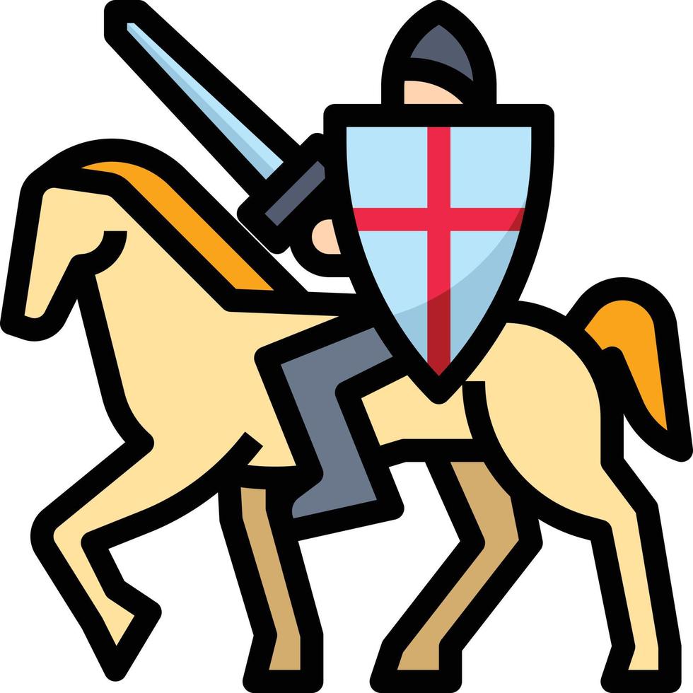 history war worrior knight horse - filled outline icon vector