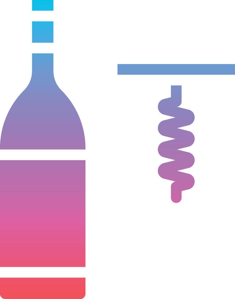 abridor de botellas de vino celebración alcohol - icono sólido degradado vector