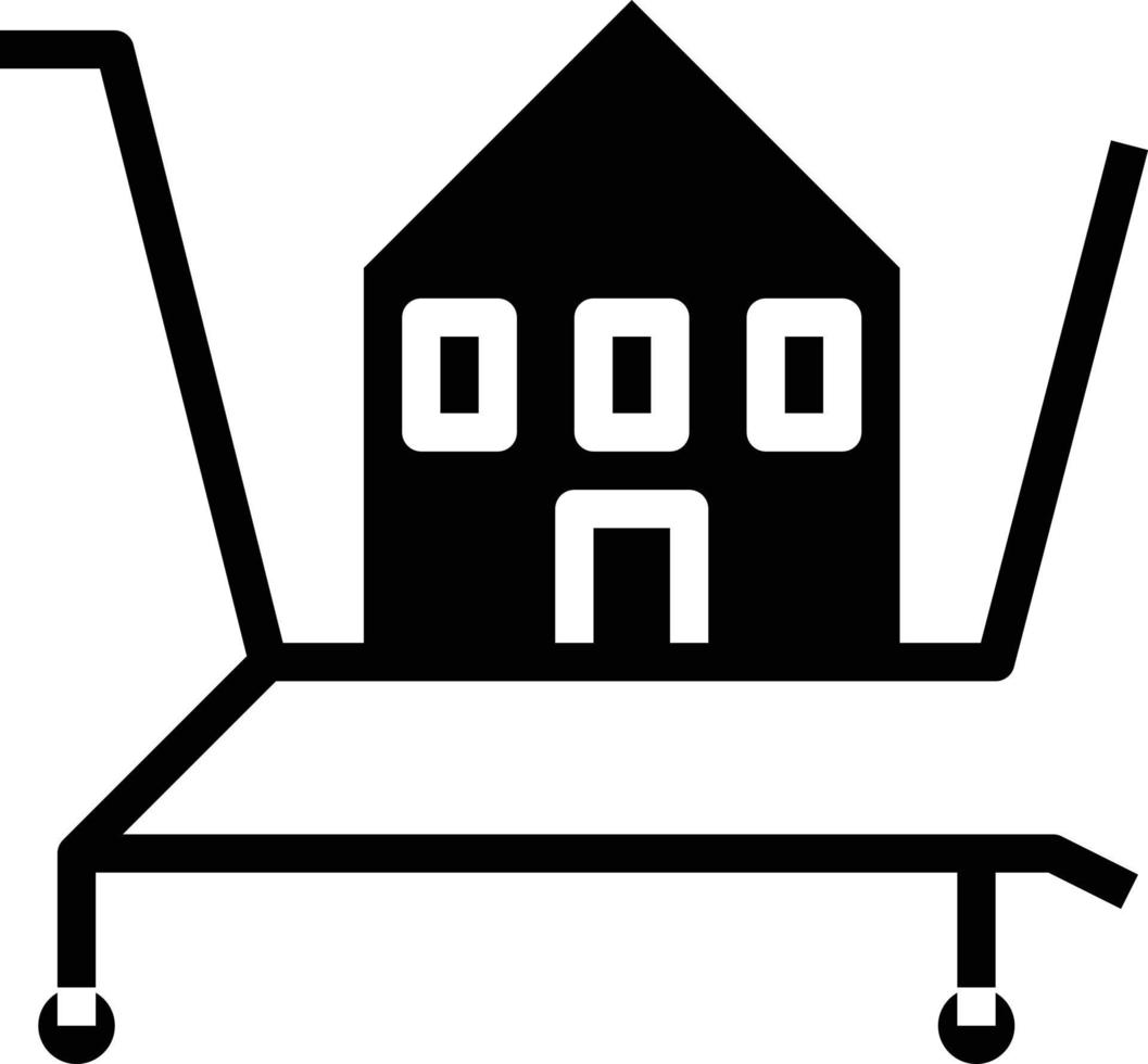 cart shopping house real estate buy - solid icon vector