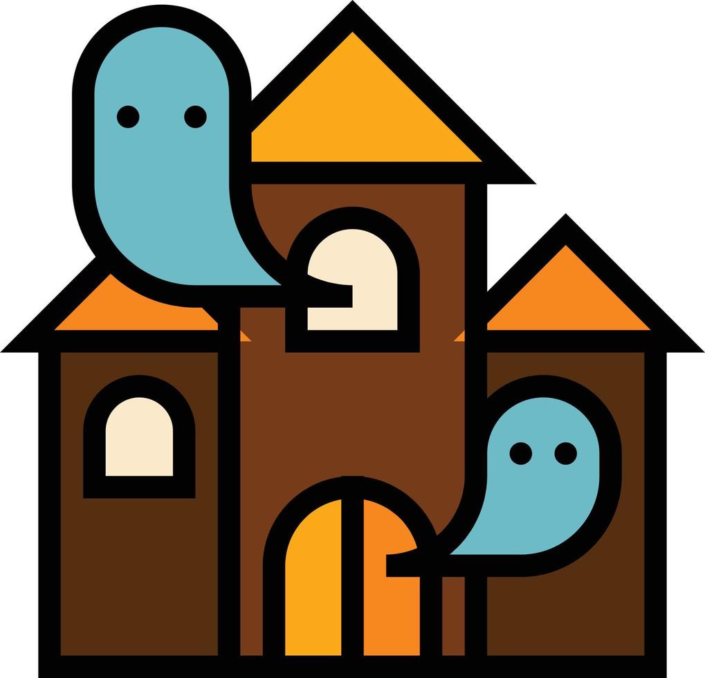 haunted house park - filled outline icon vector