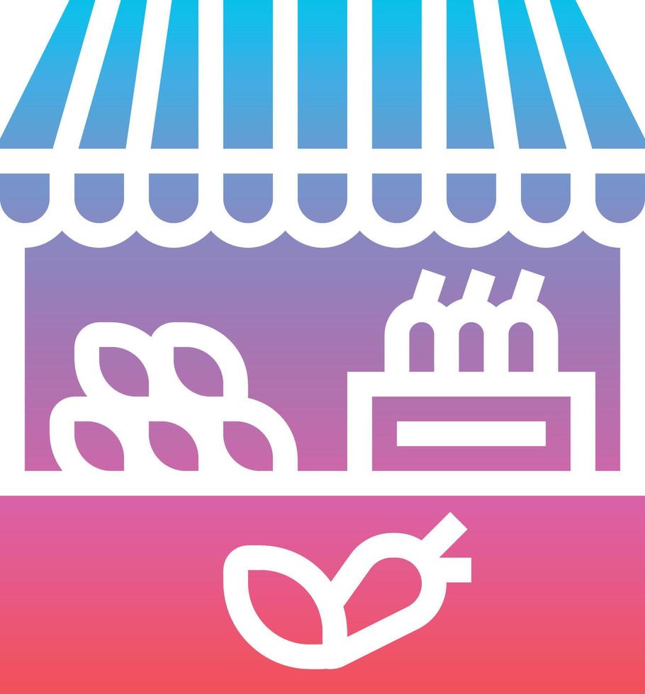 stall store market - gradient solid icon vector