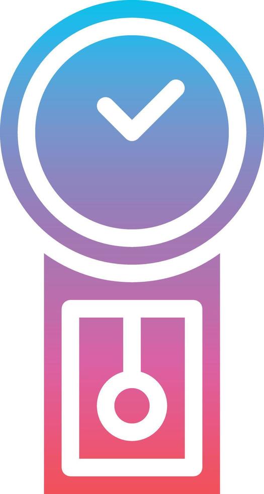 wall clock clock time old furniture - gradient solid icon vector