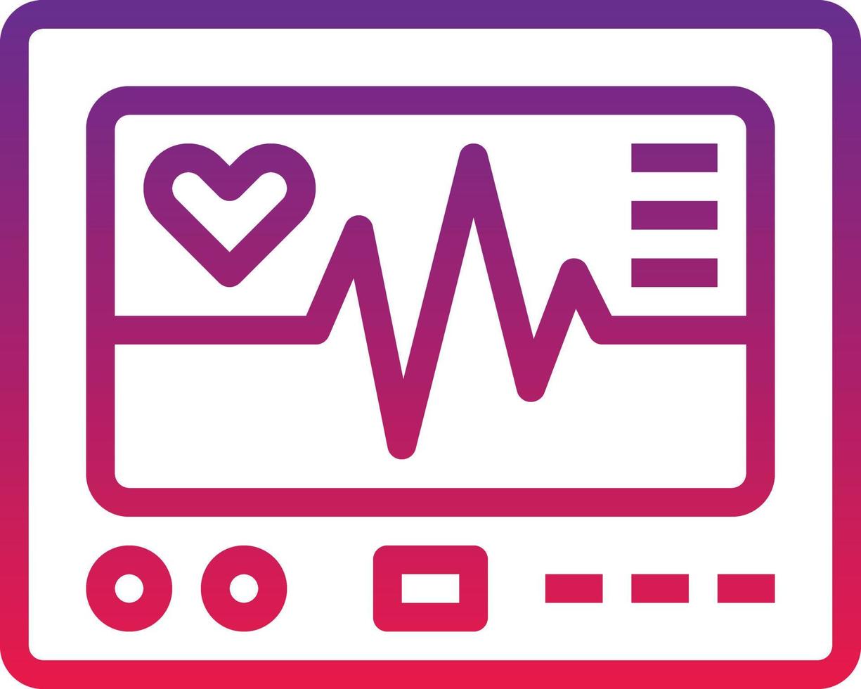 cardiogram heartrate moniter healthcare medical - gradient icon vector