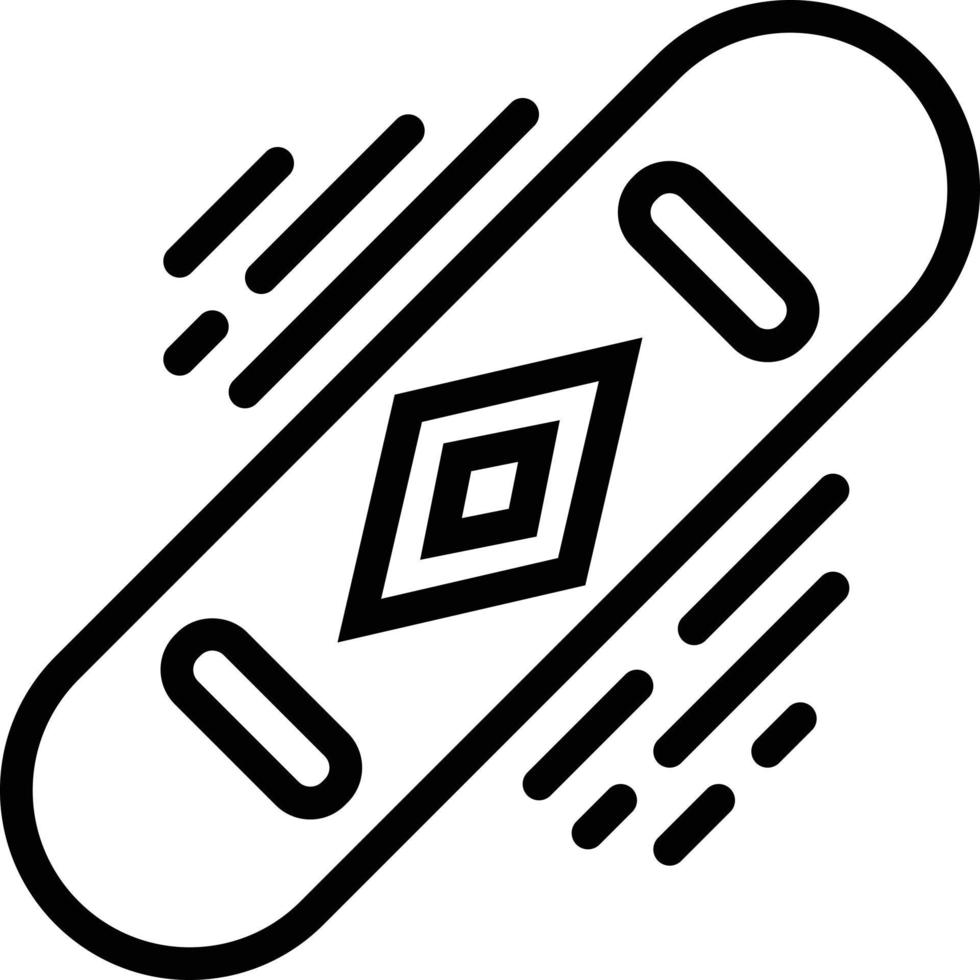 snowboarding board ski sport - outline icon vector