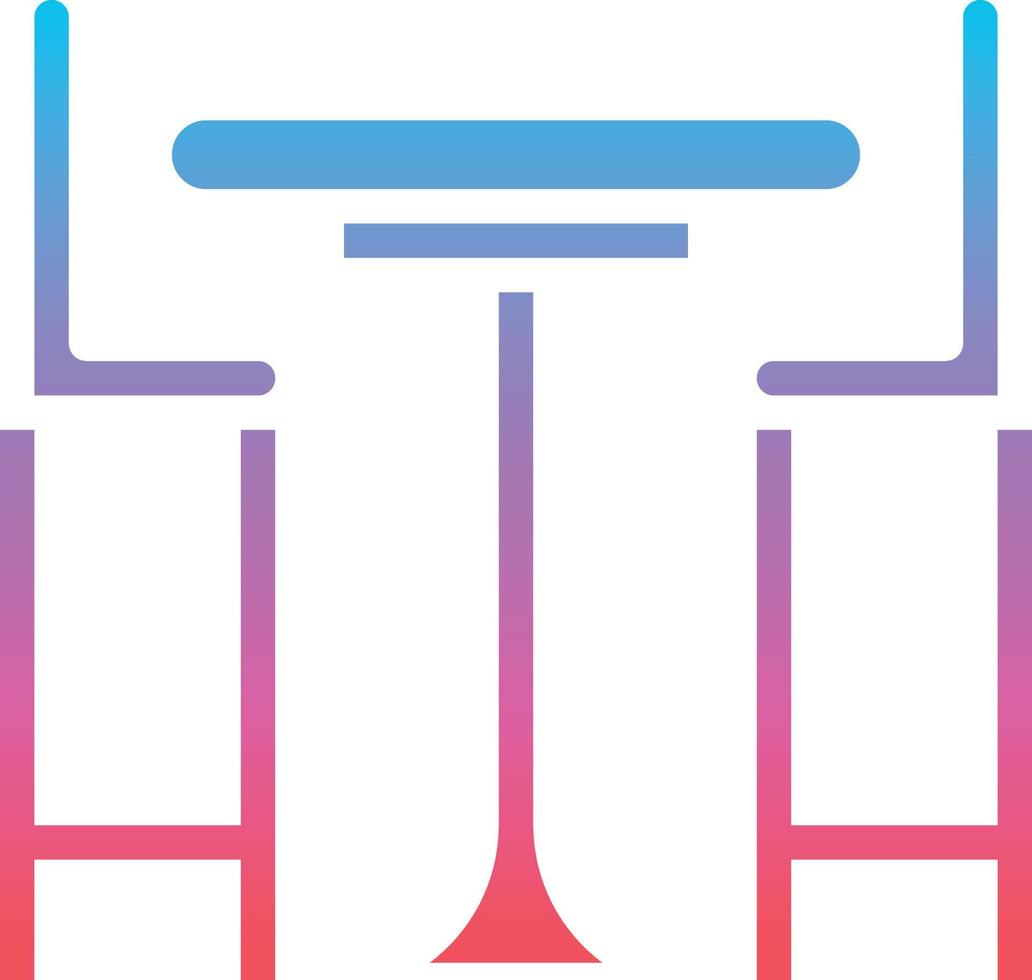 coffee table chair meeting table furniture - gradient solid icon vector