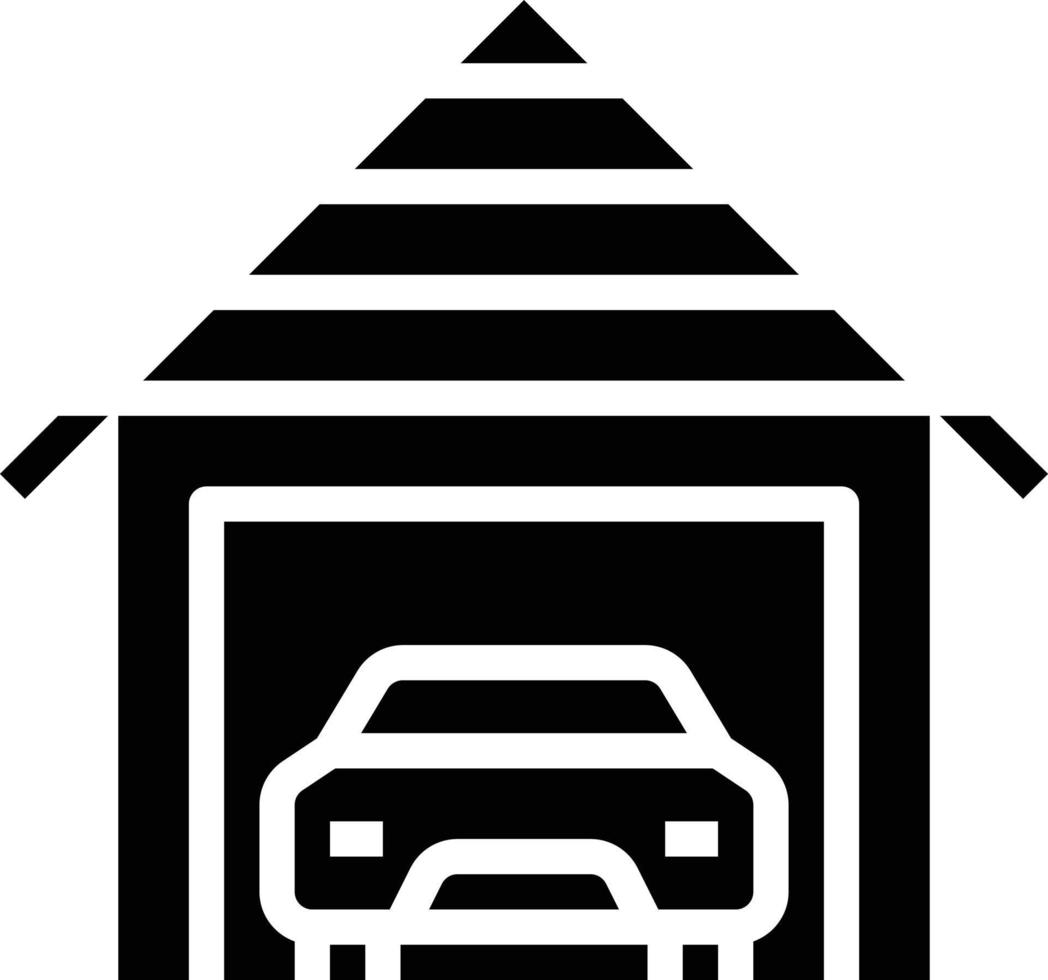 garage car repair automobile real estate - solid icon vector