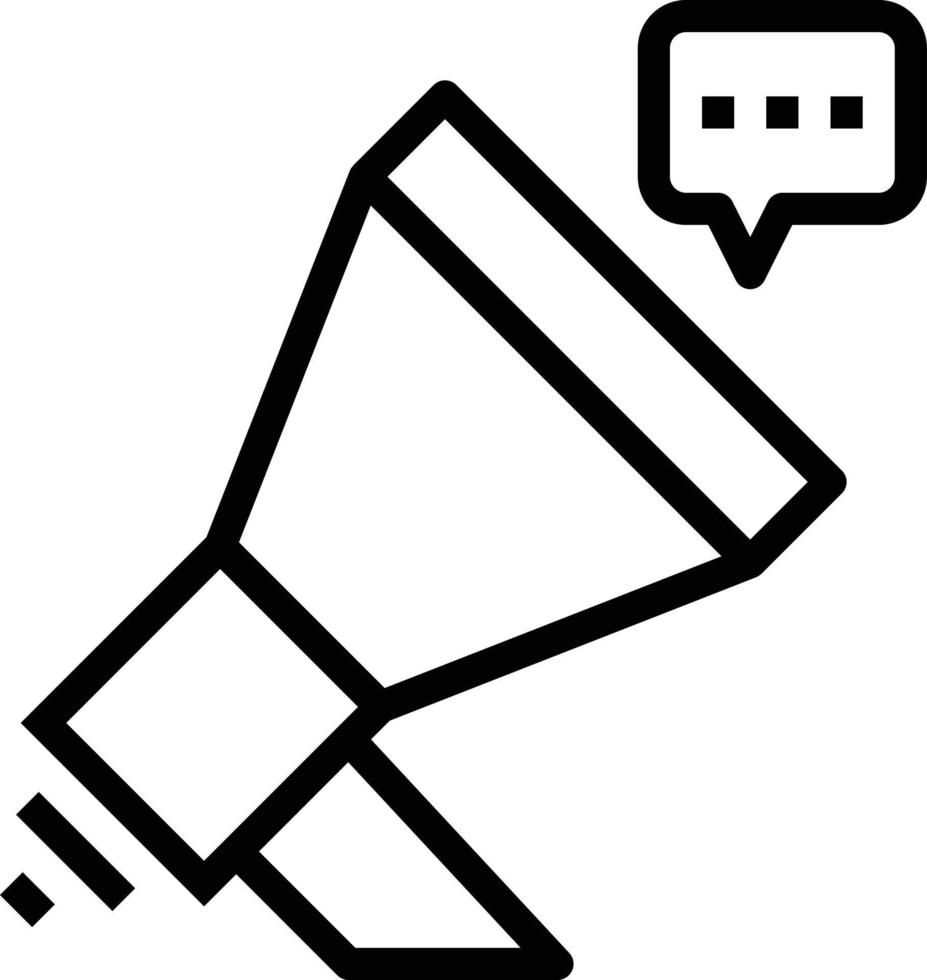 promotion notice megaphone - outline icon vector