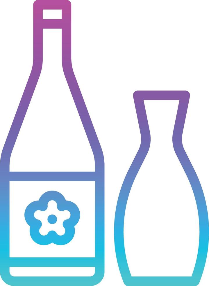 sake japanese alcohol bottle beverage - gradient icon vector