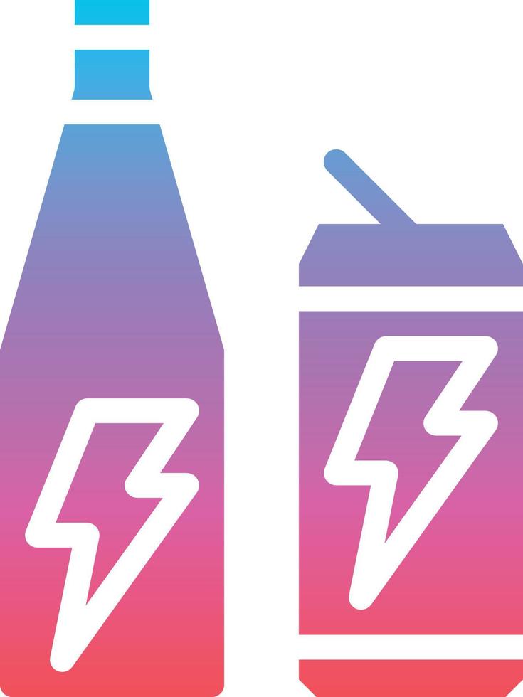 bebida energética bebida en lata embotellada - icono sólido degradado vector