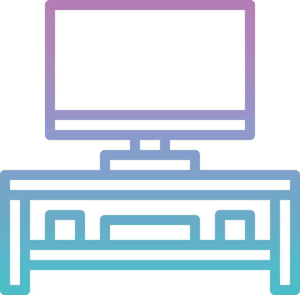 tv shelves television tv movie furniture - gradient icon vector