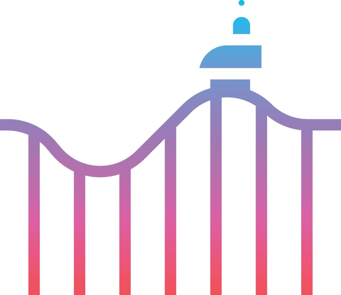 roller coaster park - solid gradient icon vector