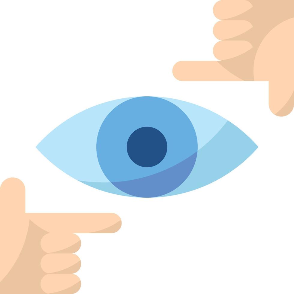 vision eye hand view focus - flat icon vector