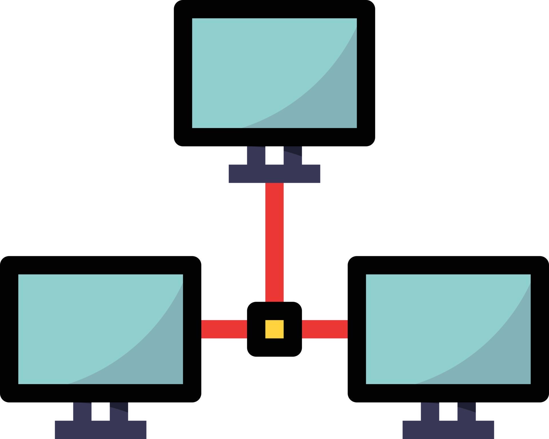 lan computer network filled outline icon 14054777 Vector Art