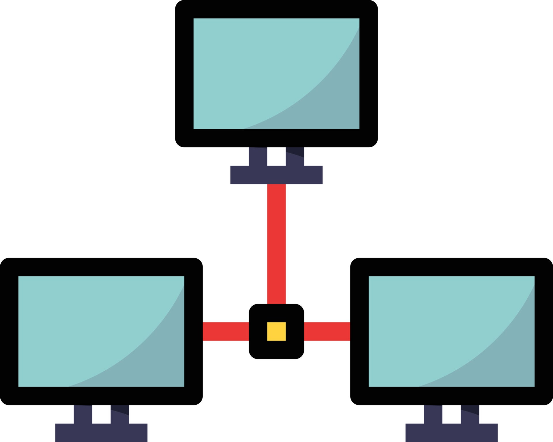 lan computer network filled outline icon 14054777 Vector Art