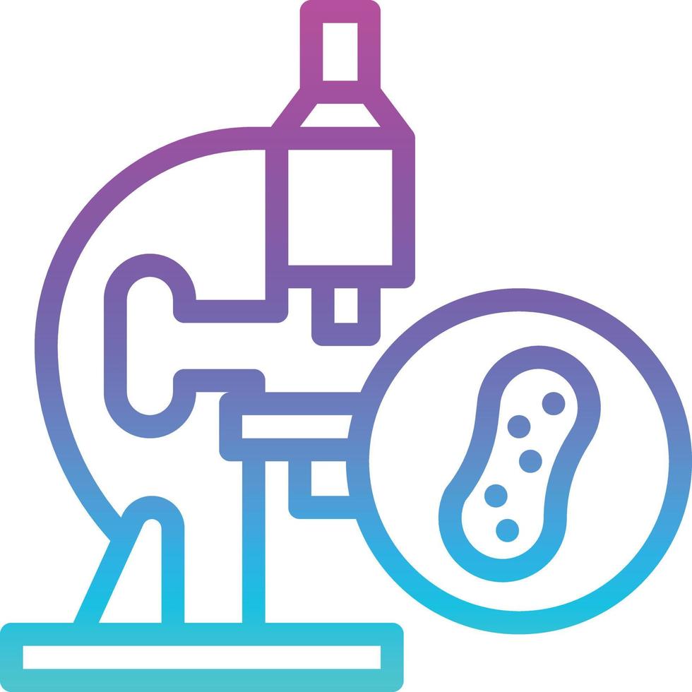 microscopio de bacterias de laboratorio de biología - icono de gradiente vector