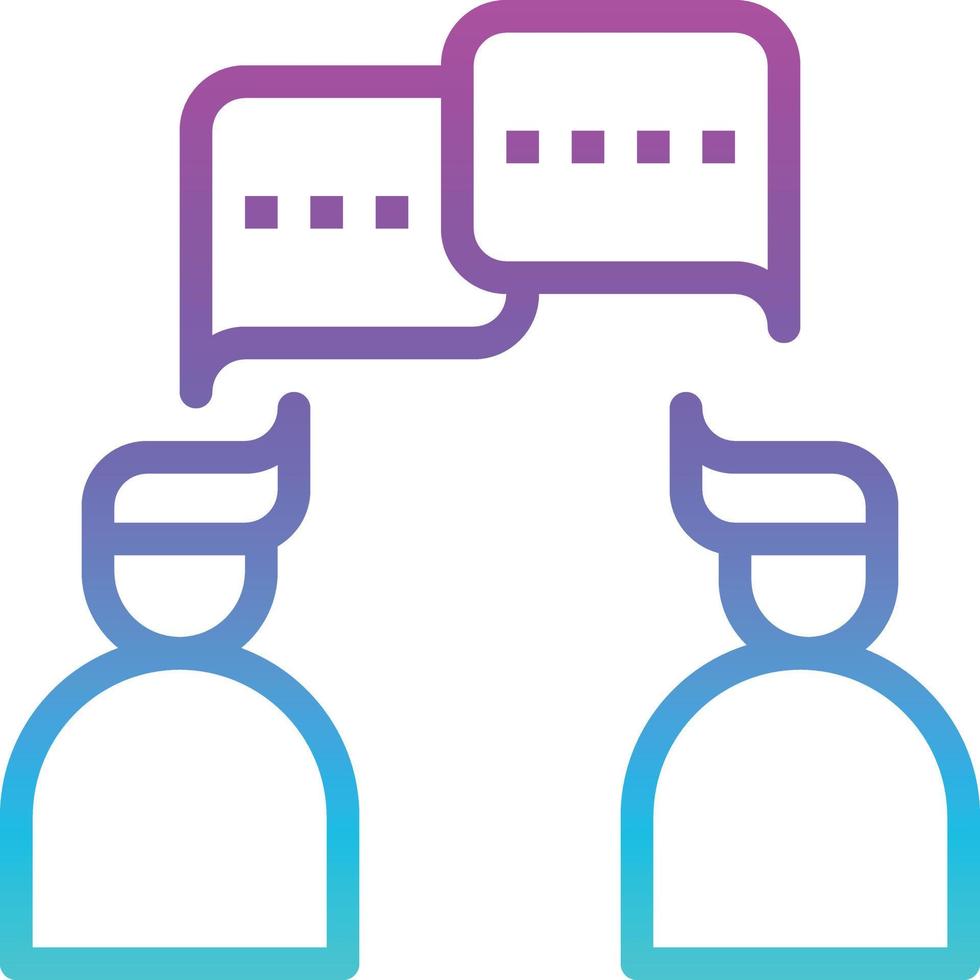 conversation talk chat communication - gradient icon vector