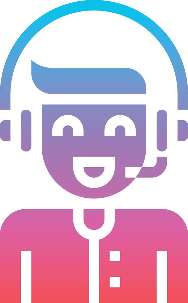 callcenter avatar job communication - gradient solid icon vector