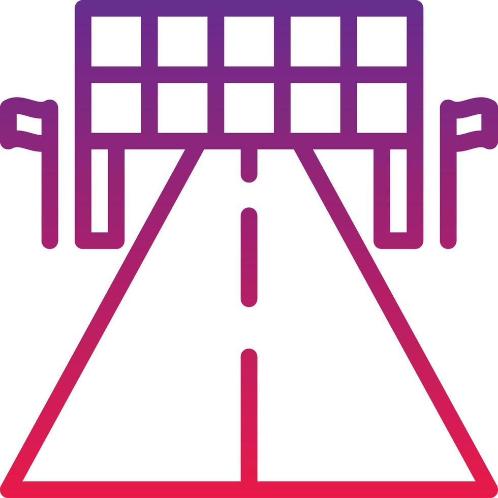 goal racing winner road flag - gradient icon vector