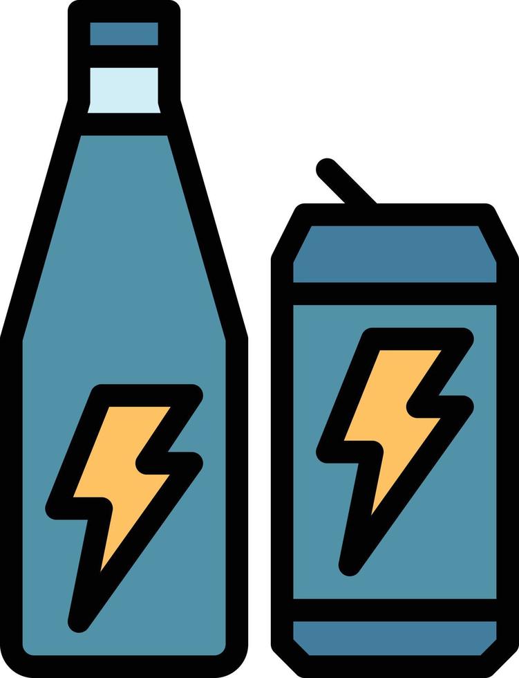 bebida energética bebida en lata embotellada - icono de contorno lleno vector