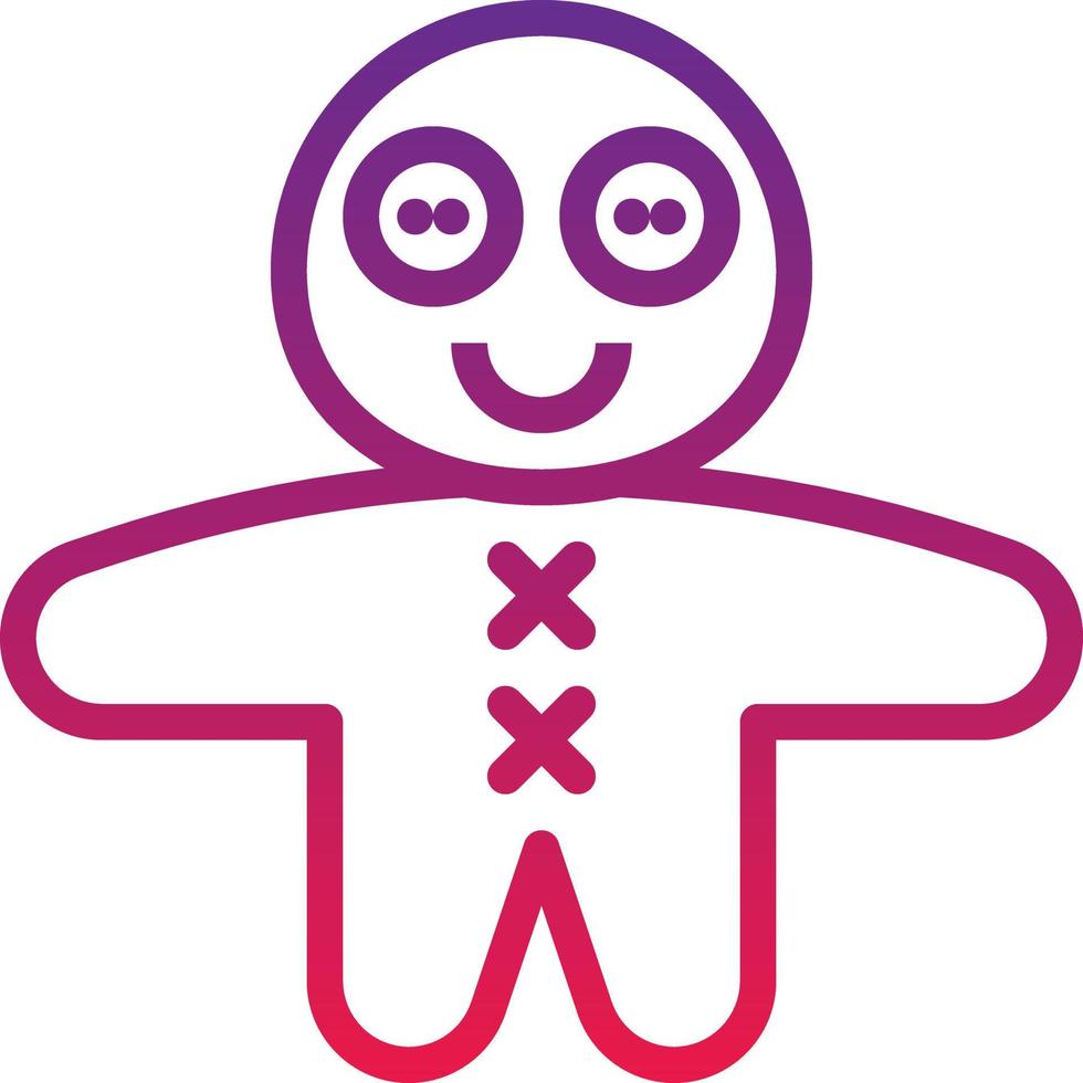 craft toy doll plush handmade - gradient icon vector