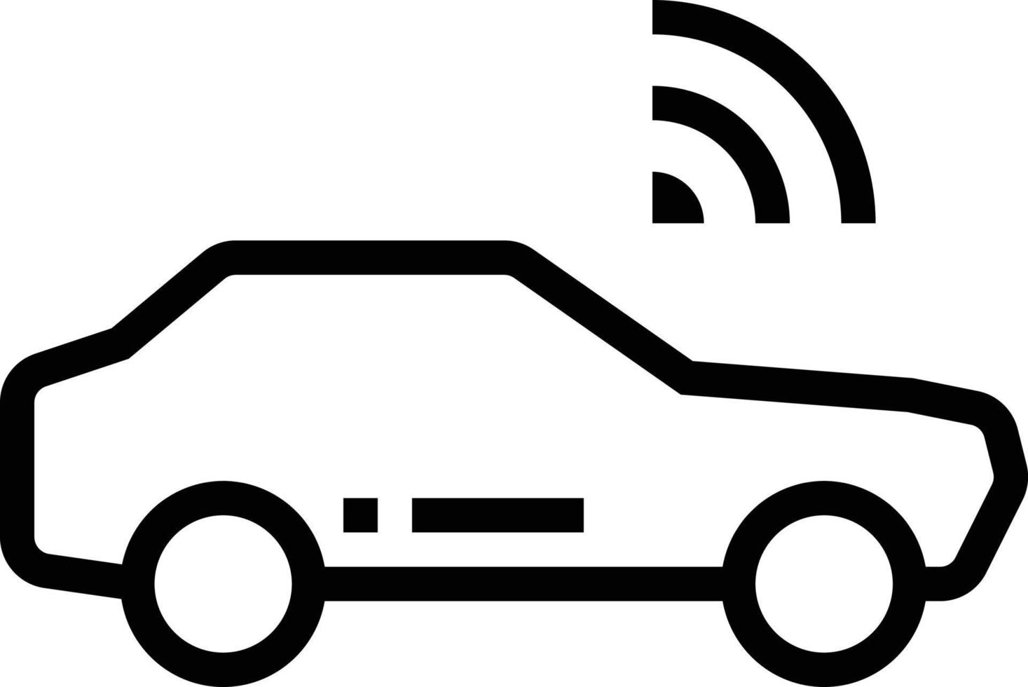 Transporte de vehículos de tecnología wifi de coche - icono de contorno vector